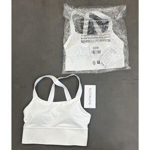NWT ATHLETA A-C Warrior Longline Bra In Powervita Sz XSmall White FS Charity